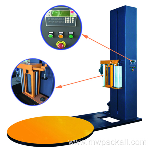Fully automatic film stretch pallet wrapping machine packing